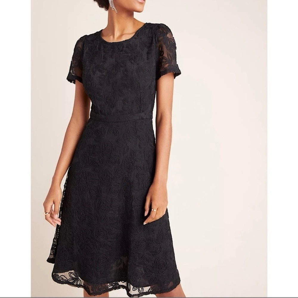 Anthropologie Sunday in Brooklyn NWT Violetta Lace Black Dress Size M